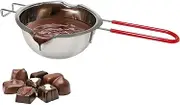 QLESHINING Stainless Steel Double Boiler Pot with Heat-Resistant Handle for Melting Chocolate,Cheese Caramel Soap, Candy and Candle Making (18/8 Steel, 2 Cup Capacity, 480ML)