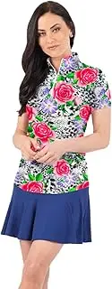 [IBKUL] Women's Mock Neck Top - Jovanna Print