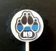 K9 Thin Blue Line Cupcake Toppers Set of 24