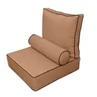 AD104 Large Contrast Pipe Trim Deep Seat Back Rest Bolster Insert Slip Cover Set