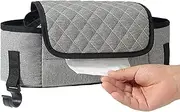 Croovepi Stroller Organizer with Cup Holder - Oxford Cloth Portable Stroller Bag,Diaper Tote with Shoulder Strap Multifunctional Baby Accessories for Walking