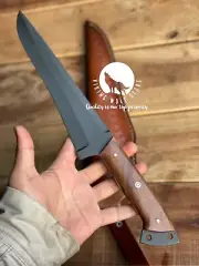Custom Handmade Fixed blade bowie knife vintage survival Hunt with leather sheat