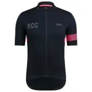 NEW Rapha RCC Men's Cycling Jersey Classic XL Dark Navy Pink Short Sleeves