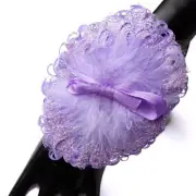 Set of 6 Sparkling Lavender Feather & Sequin Wrist Corsages