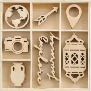 Kaisercraft Wood Mini Themed Embellishments Journey, 40/Pkg