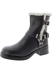 Steve Madden Women's Brixton Cozy Buckled Moto Booties