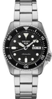Seiko Men's 5 Sports SKX Midi Black Stainless Steel Automatic Men's Watch SRPK29