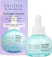 Pacifica Beauty, Future Youth Time Shift Eye Serum, Brighten Dark Circles, Improve Fine Lines, Ectoin, Lightweight, Fragrance Free, Hydrating, Youthful Skin, Firming, Vegan, Cruelty Free