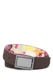 Robert Graham, Brown Reversible Abstract "Eclipse" Belt (Choose Size)