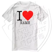 I Love "Name" Valentine's Day T-shirt Inject Transfer