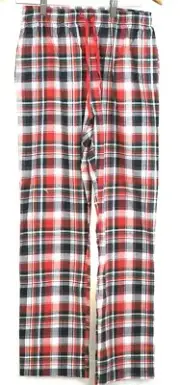 Ekouaer NEW Red Tartan Plaid Lounge Pants Drawstring Sleepwear - Small