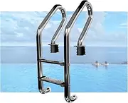 Pool Ladder,Stainless Steel Preventing Slips Steps Ladder,2/3-Step Double Handrails Stairs,for Swim Gym and in Groundc,Bearing Weight 250kg(2 Steps)