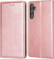 for Samsung Galaxy S23 FE 5G (6.4 Inch) Case, FORZARMOR Wallet Cover PU Leather Pockets Shockproof Magnetic Flip Kickstand Card Holder (Rose Gold)