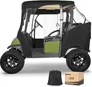 10L0L Golf Cart Enclosure for 2 Seater Club Car DS Precedent Onward and Tempo, 600D Waterproof and Windproof Golf Buggy Cover with Side Mirrors Opening Zipper 4 Side Clear Windows and Taillight Zone