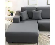 Solid Color Sofa Cover Soft Stretch Sofa Cover-Grey