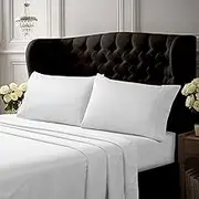 Tribeca Living King/300 Thread Count Egyptian Cotton Percale Deep Pocket Sheet Set, White