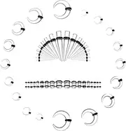 [Memsion] Ear Stretching Kit 54 Pieces 14Gauges-00Gauges Earrings Piercing Kit