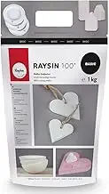 Rayher 3410302 Fine Casting Powder Raysin 100 for Crafts, Plaster of Paris for Modelling, white, 1 kg