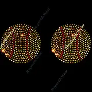 Rhinestone Transfer " 2 pcs Softball " Iron On, Hotfix