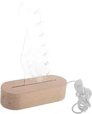 TOGEVAL Acrylic Guitar Pick Rack Night Light Pick Holder with Wooden Base Guitar Accessory Storage