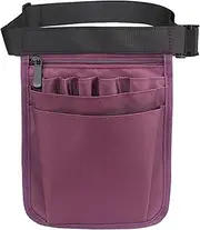 [KOAHDE] Waiter Bag, Waiter Belt Bag, Nurse Belt Bag, Multiple Compartments, Waist Bag, Bum Bag with Adjustable Belt, Belt Bag Retail, Nurse Bag, Purple, Gray