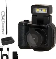 Mini Retro Keychain Camera – Pocket-Sized Fun with Vintage Flair, Portable Point and Shoot Mini Digital Camera with 6 Filters, 1080p HD Screen, for Travel (Black)