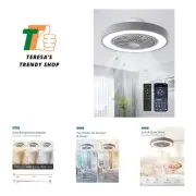 20 Inch Low Profile Ceiling Fan with Light, Led Bladeless Ceiling Fans, Remot...