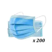 200 PCS Face Mask Medical Surgical Dental Disposable 3-Ply Earloop Mouth Cover