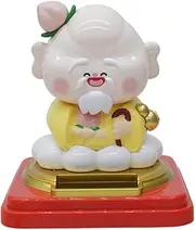 Dashboard Decorations,Small Solar Chinese Display Craft - Solar Powered Birthday God Shaking Ornament, Home Decoration Car Interior Accessories