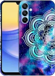 [GlamCase] for Samsung Galaxy A15 5G / 4G, Samsung Galaxy A15 5G / 4G Case - Mandala Galaxy Printed Sleek Cute Plastic Hard Protective Designer Back Phone Case/Cover for Samsung A15 5G / 4G