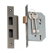 2150 Mortice Lock 5 Lever Antique Brass CTC57mm Backset 46mm