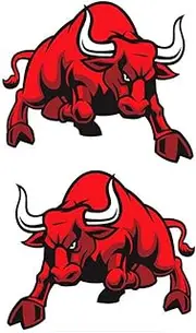 [Generic] 2pieces Universal Car Sticker – Wide Application Bull Decals For Cars for Windows Tiles Bull Sticker PET Self-adhesive