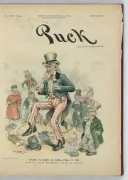 Photo of Puck,April Fool,1895,Opper,Uncle Sam,Silver Question,Taxes,Suffrage