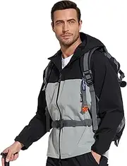 [romansong] Mens Rain Jackets with Hood Unisex Waterproof Shell Jacket Lightweight Raincoat for Cycling Golf Hiking Outdoors