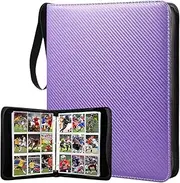 9 Pocket Card Binder, Premium Zip Trading Card Binder, 900 Double Sided Pocket PU Collection, Collector Album, Card Folder for MTG, TCG, Sports Cards (Purple)