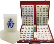 Mahjong Set Mahjong Game Set Mah Jong Mahjong 144 Tiles Household Hand Mahjong Tiles Mahjong with Box Chinese Mah Jongg Set(36MM)