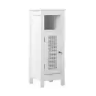 Bathroom Cabinet Floor Cupboard Slim Laundry Storage Rattan Door