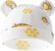 HOUNIIXIE Bear Ear Hat Baby Bonnet Caps with Pattern Spring Hat Caps Child Breathable Hat for Baby Toddlers Kid 0-6