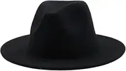[Generic] Classical Felt Hats Unisex Wide Brim Fedora Hats Solid Caps Mens Womens Wedding Church Jazz Hats 2 59-61CM, 2, One Size, 2, One Size