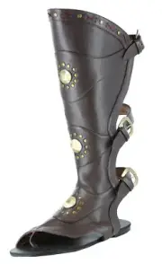 Destroyer Brown Open Toe Boot Knee High Flat Sandal Gladiator Warrior