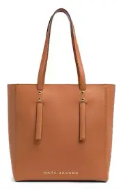 Marc Jacobs Women Smoked Almond Pebbled Leather Work Tote Bag NWT 475$+TAX