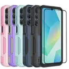 For Samsung Galaxy A16 5G A15 A14 A35 A03S Phone Case Rugged Cover +Screen Glass