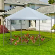 P&P Chicken Coop Chicken Run House Cage W/ Wire Mesh & Lockable Door For Duck Goose