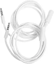 BRIGHTFUFU 2pcs 1m 4-core High Fidelity 3.5mm Audio Extension Cable Male to Female White Replacement for Power Amplifier Earphones Sound Console