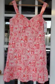 NWT Lilly Pulitzer Rocko Cotton Romper Misner Red Seaside Harbour Size 10 (04019