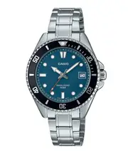 Casio Analog Stainless Steel Blue Dial Quartz MDV-10D-2A1V 50M Mens Watch