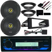 Single DIN Marine Bluetooth CD Receiver, 2x 6.5" Speakers, Install Kit, Extra