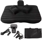 Inflatable Car Travel Mattress with 2 Pillows Pump Handbag Camping Black