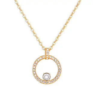 SWAROVSKI 施華洛世奇 Circle玫瑰金水晶項鍊