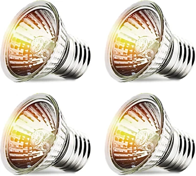 CALPALMY 4-Pack 75W UVA+UVB Bulbs | Heat and Light for Reptiles and Amphibian Ta